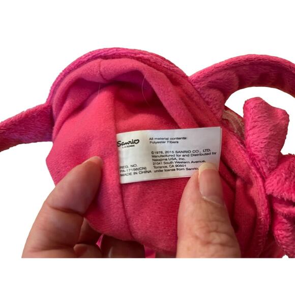 Hello Kitty Soft Small Bag Purse & Plush Toy Sanrio 2015 Pink Plaid - Picture 7 of 7